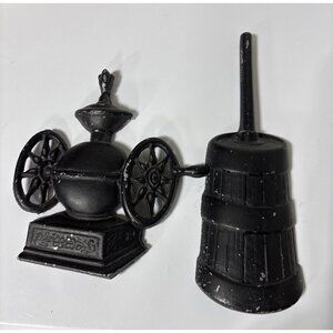 Vtg Sexton Black Metal Wall‎ Hanging Butter Churn Coffee Grinder Kitchen Decor